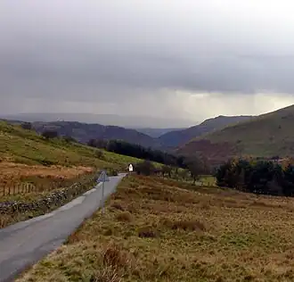 Upper Tawe Valley: mountain road from Trecastle to Glyntawe