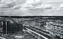 Uralmash neighbourhood with the White Tower in the background, 1930s