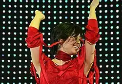 A person walking up a stairs