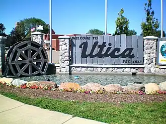 Downtown Utica, Michigan welcome sign