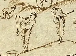 Utrecht Psalter, c. 850, cythara and harp