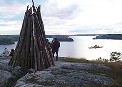 A beacon in Sweden before being lit