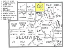 Location within Sedgwick County
