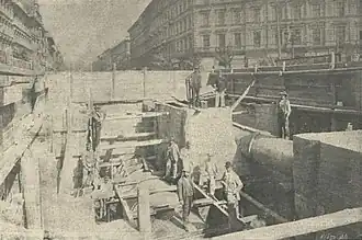 Line under construction at Oktogon