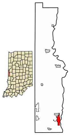 Location of Clinton in Vermillion County, Indiana
