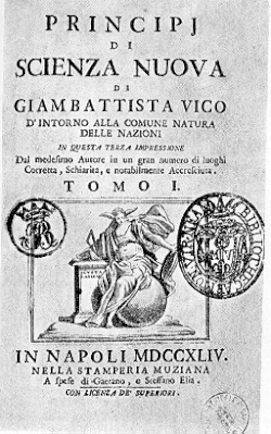 Giambattista Vico's La Scienza Nuova (The New Science), an influence on the structure of Finnegans Wake.