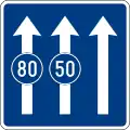 Start of extra lane with minimum speed limit