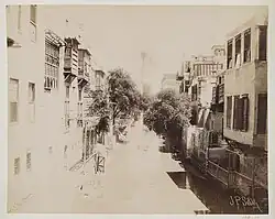 19th-century photograph of the Khalij and houses along its banks