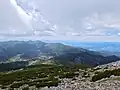 View on mountain slopes from top of Mokra Gora