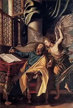 Vincenzo Campi, St Matthew and the Angel, 1588, oil on canvas, 268 x 180&nbsp;cm, Pavia, San Francesco d'Assisi