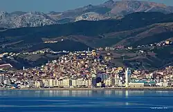 The city of Fnideq from the sea.