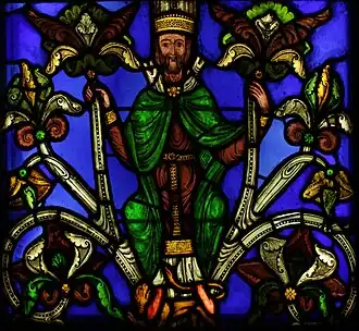 Detail of the Tree of Jesse window, Baslica of Saint-Denis (1140–44)