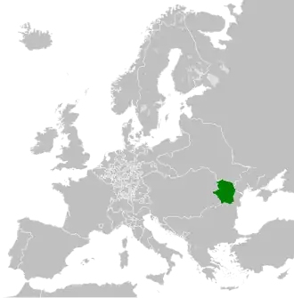 Location of the Principality of Moldavia, 1789