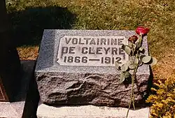 Photograph of Voltairine de Cleyre's grave stone