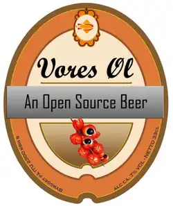 Original Free Beer 1.0 label "Vores Øl" (2004)