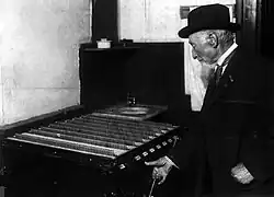 McTammany player-piano roll voting machine, 1912.