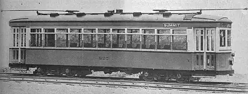 A builder's photo of a streetcar