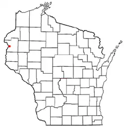 Location of St. Croix Falls (town), Wisconsin