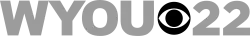 The letters "WYOU" and "22" in gray, separated by the CBS eye in black
