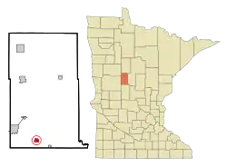 Location of Verndale, Minnesota