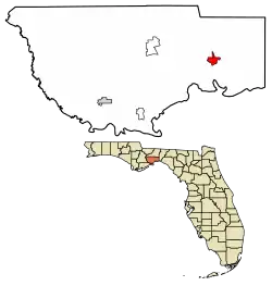 Location in Wakulla County and the state of Florida