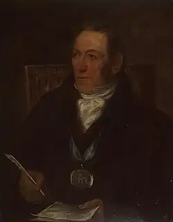Portrait of Gwallter Mechain, from a collection at the National Library of Wales