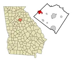 Location in Walton County and the state of Georgia