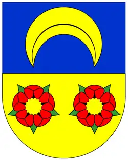 Coat of arms of the Neuamt bailiwick of Zürich (16th century).[29] Its reversed crescent was taken up in the 20th-century municipal coats of arms of Niederglatt, Neerach and Stadel (canton of Zürich).
