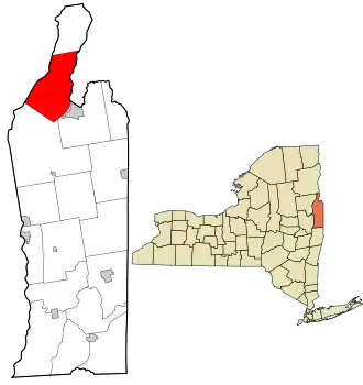 Location in Washington County and the state of New York.