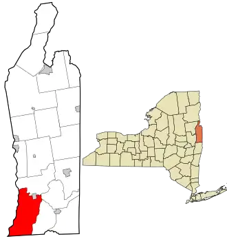 Location in Washington County and the state of New York.