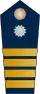 Blue epaulette with a silver button and 4 big golden stripes