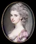 Watercolor on ivory portrait miniature of a lady, 1782, 5.1 x 4.1&nbsp;cm, Cincinnati Art Museum