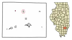 Location of Johnsonville in Wayne County, Illinois.