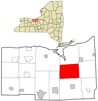 Location in Wayne County and the state of New York.