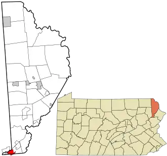 Location in Wayne County and the U.S. state of Pennsylvania.