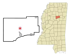 Location of Walthall, Mississippi