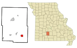 Location of Seymour in Webster County and Missouri