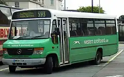 Western Greyhound Plaxton Beaver 2 bodied O814 in Plymouth in September 2006