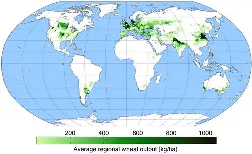 Wheat-growing areas of the world