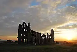 Whitby Abbey at sunset