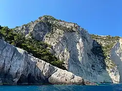 White cliffs on the coast of Zakynthos