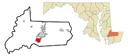 Location of Fruitland, Maryland