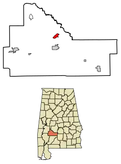 Location of Boykin in Wilcox County, Alabama.