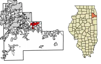 Location of Mokena in Will County, Illinois.