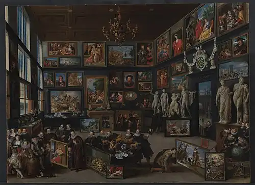 The Gallery of Cornelis van der Geest, by Willem van Haecht shows this painting hanging on the rear wall.