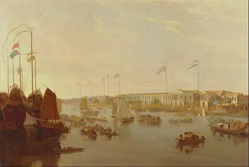 The European Factories, Canton by William Daniell