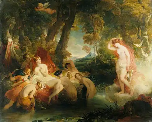 Venus in Search of Cupid Surprises Diana by William Hilton, 1820