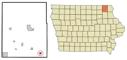 Location of Castalia, Iowa