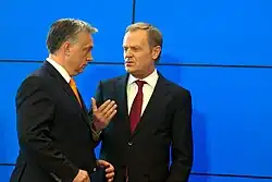 Tusk with Prime Minister of Hungary Viktor Orbán in 2014