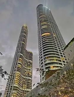 World One and World Crest at dusk